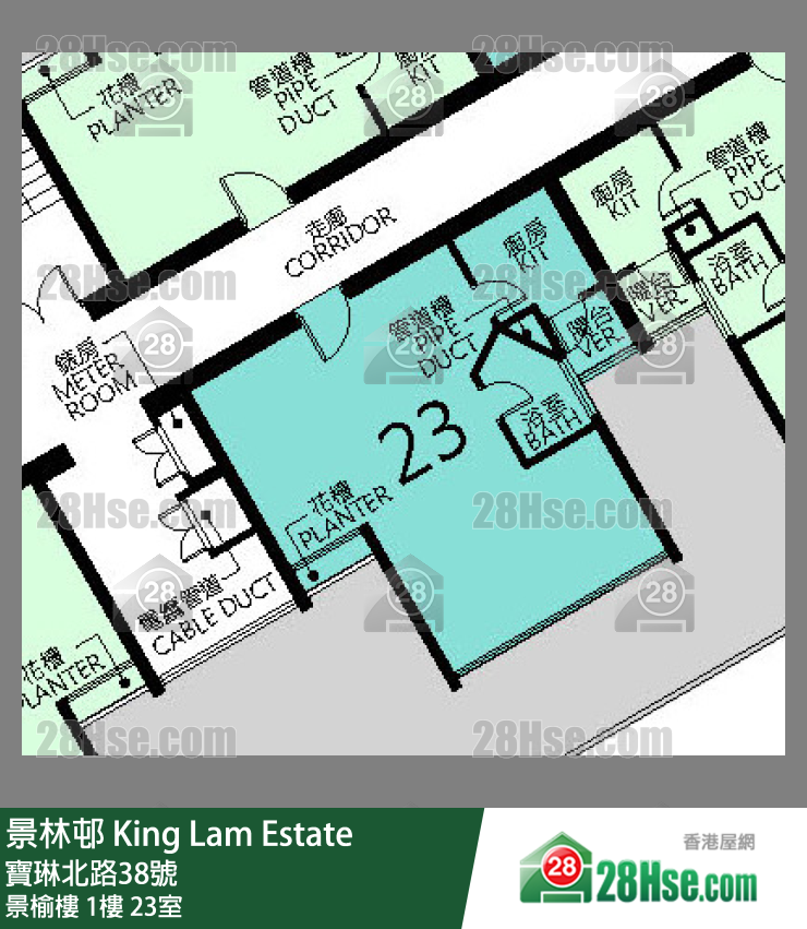 景林邨 景榆樓1樓 23室 平面圖