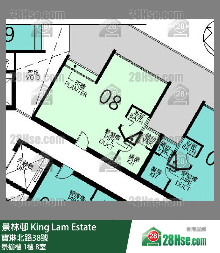 景林邨 景榆樓1樓 8室 平面圖