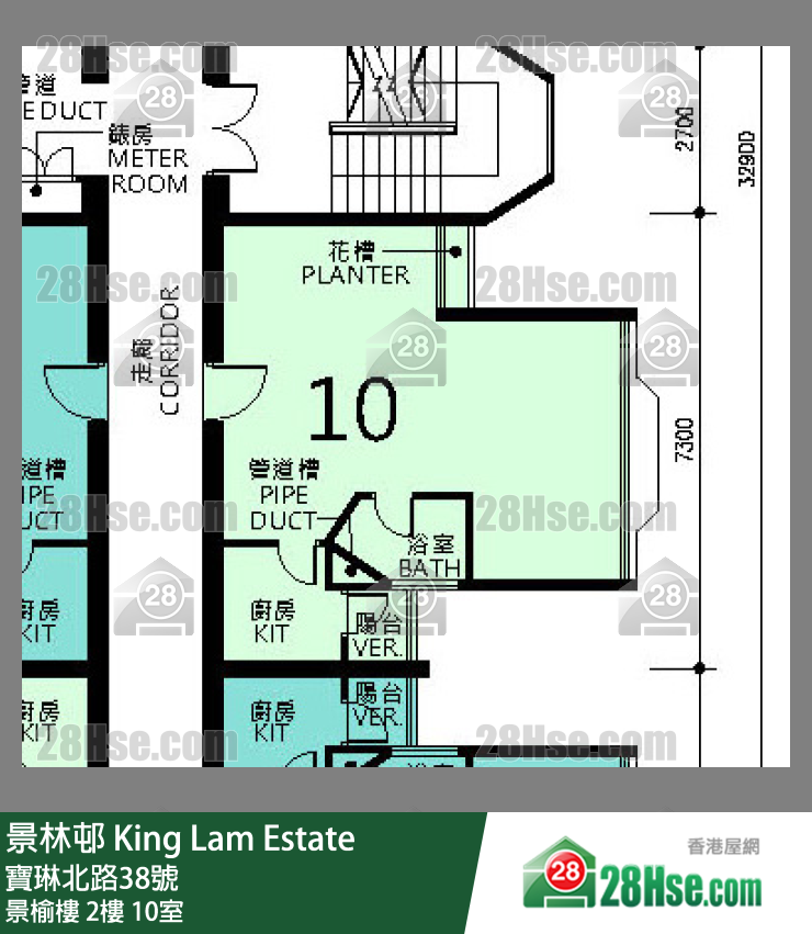 景林邨 景榆樓2樓 10室 平面圖