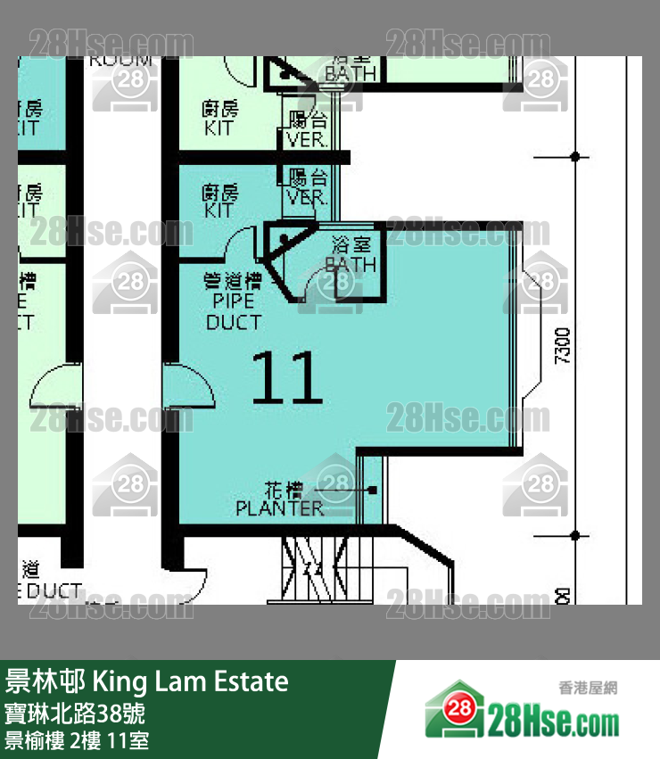 景林邨 景榆樓2樓 11室 平面圖