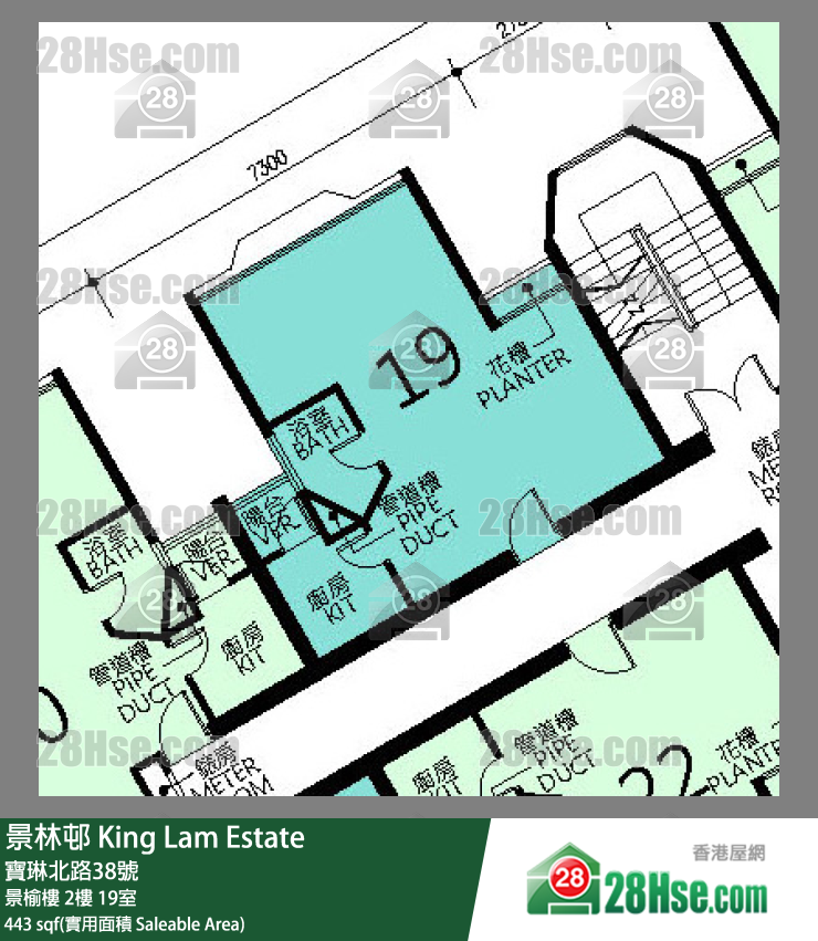 景林邨 景榆樓2樓 19室 平面圖