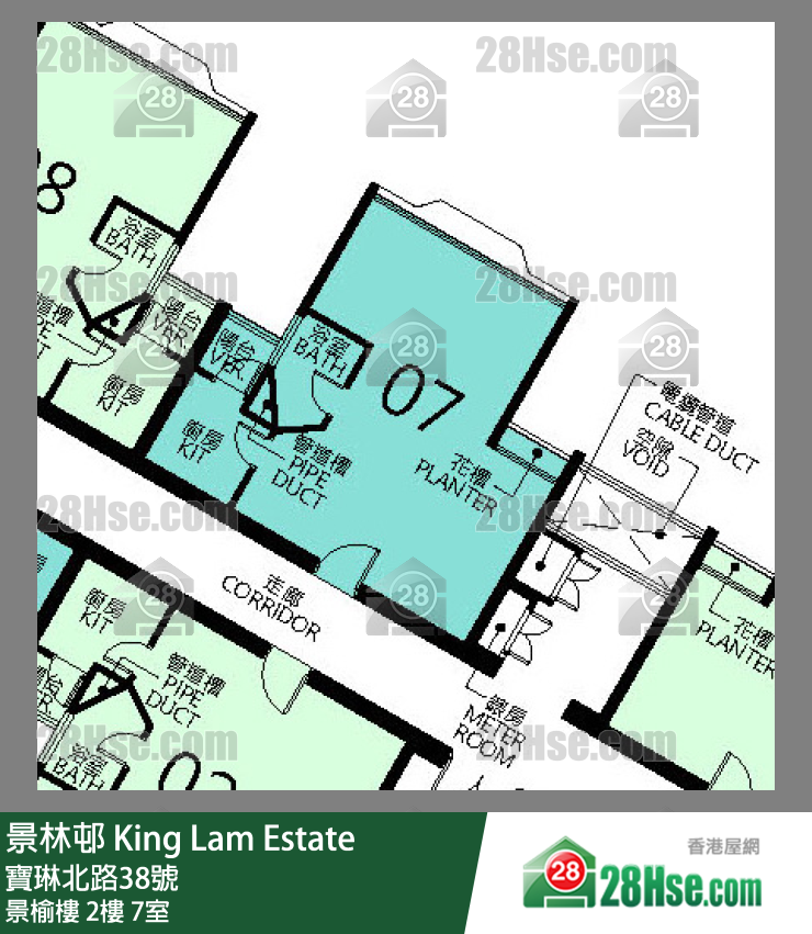 景林邨 景榆樓2樓 7室 平面圖