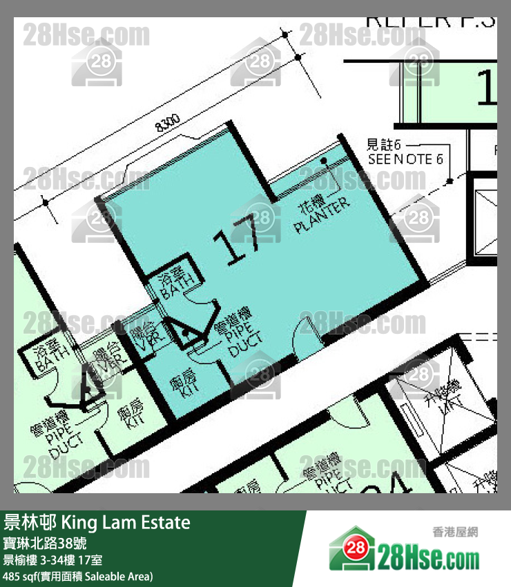 景林邨 景榆樓5樓 17室 平面圖