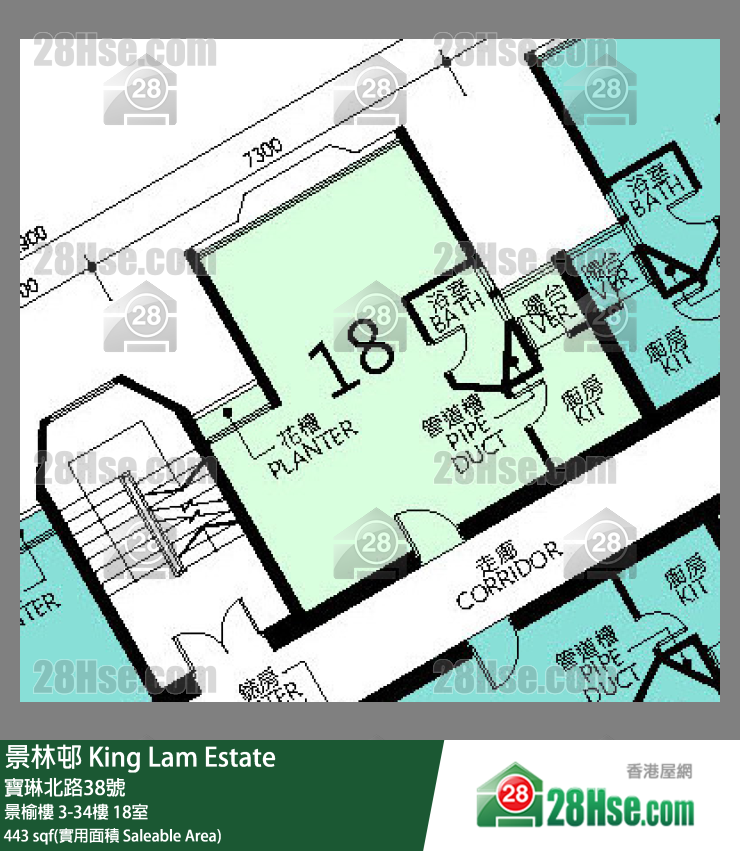 景林邨 景榆樓31樓 18室 平面圖