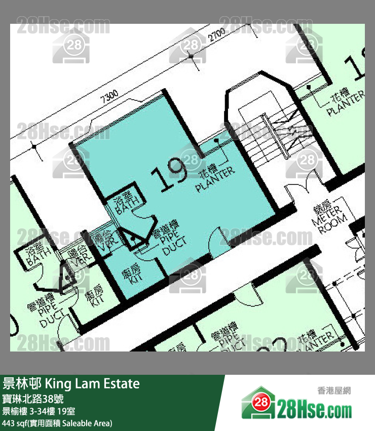 景林邨 景榆樓31樓 19室 平面圖