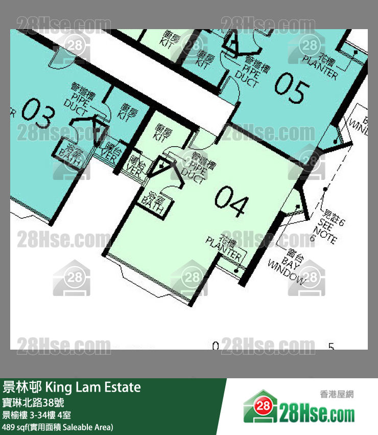 景林邨 景榆樓8樓 4室 平面圖