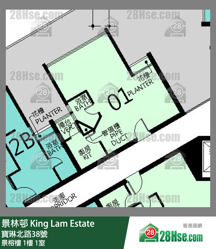 景林邨 景榕樓1樓 1室 平面圖