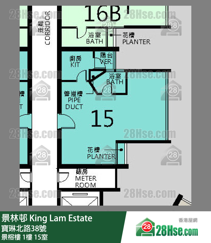 景林邨 景榕樓1樓 15室 平面圖