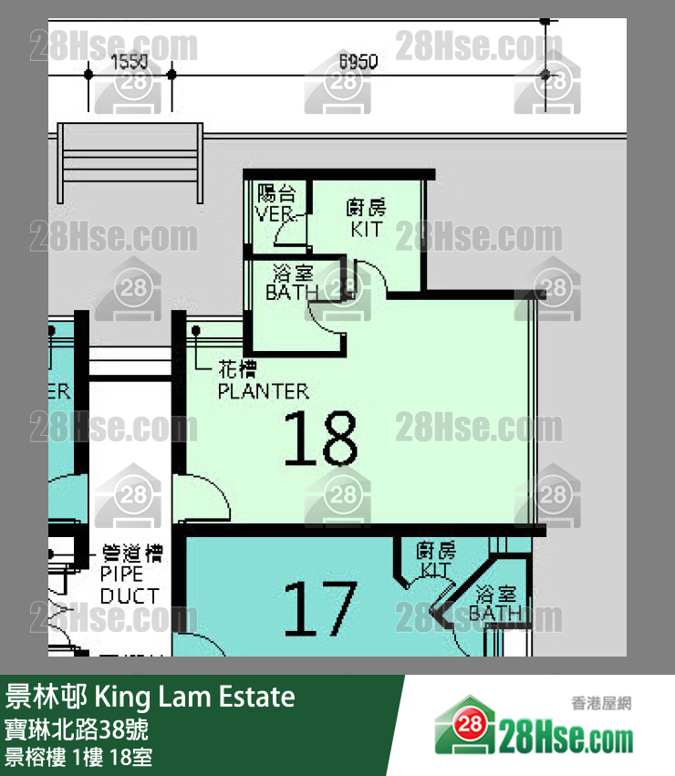 景林邨 景榕樓1樓 18室 平面圖
