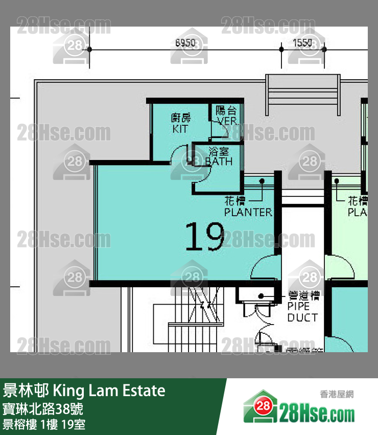 景林邨 景榕樓 1樓 19室 平面圖