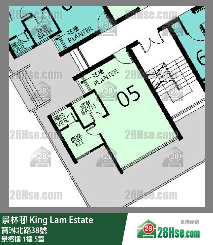 景林邨 景榕樓1樓 5室 平面圖
