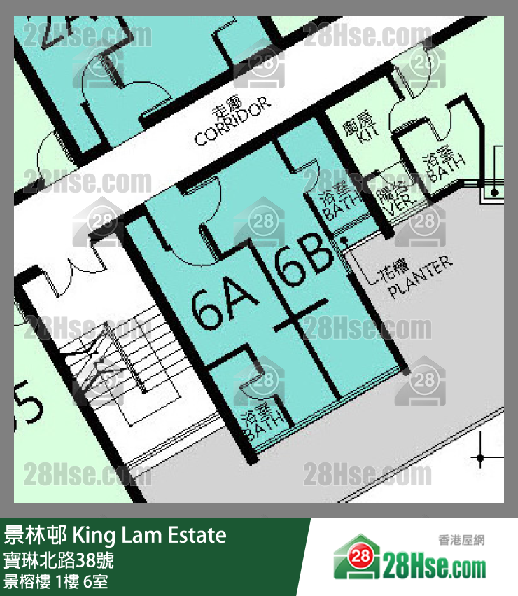 景林邨 景榕樓1樓 6室 平面圖