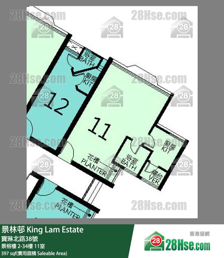 景林邨 景榕樓 18樓 11室 平面圖