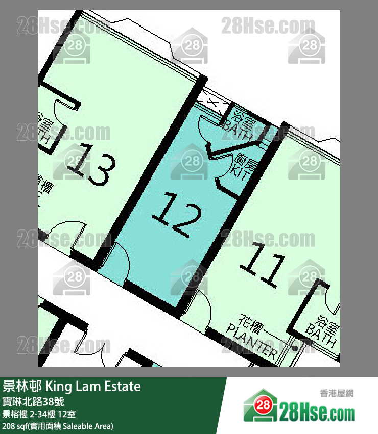 景林邨 景榕樓17樓 12室 平面圖