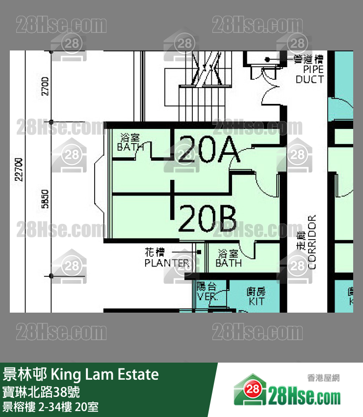 景林邨 景榕樓12樓 20室 平面圖