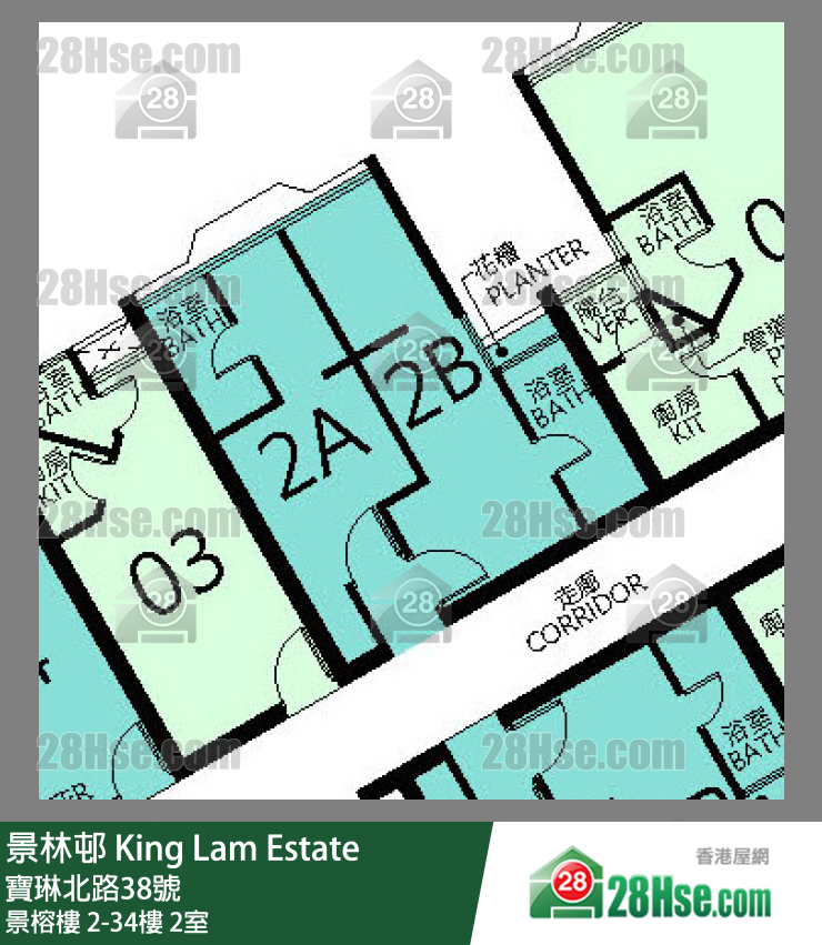 景林邨 景榕樓17樓 2室 平面圖