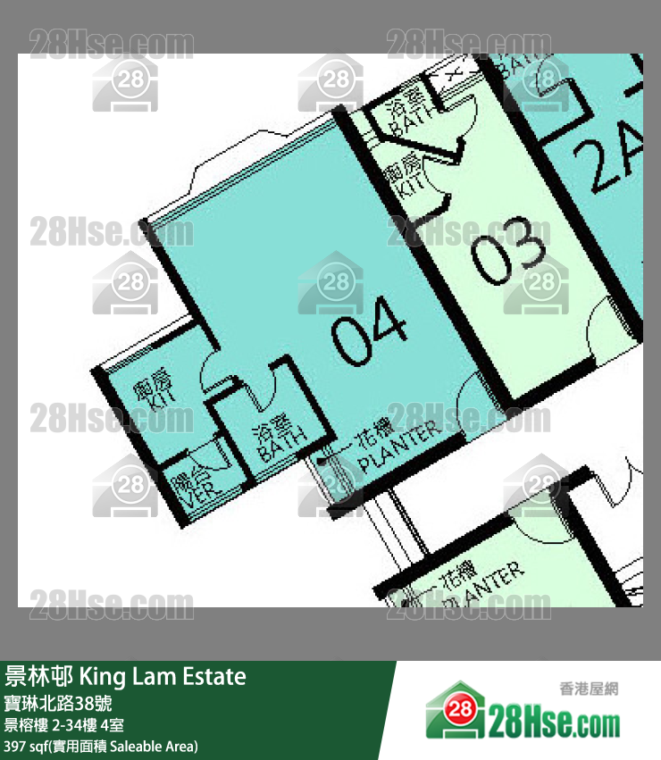 景林邨 景榕樓17樓 4室 平面圖