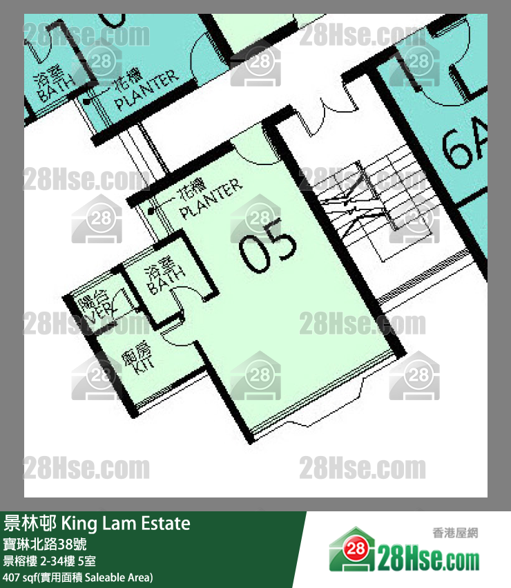 景林邨 景榕樓10樓 5室 平面圖