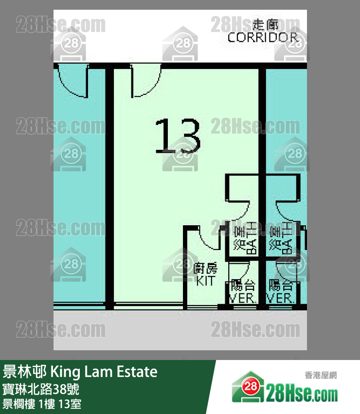 景林邨 景櫚樓1樓 13室 平面圖
