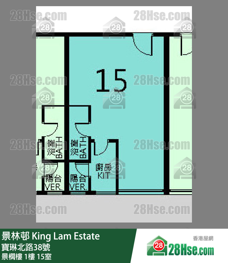 景林邨 景榈楼1楼 15室 平面图