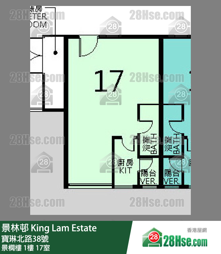 景林邨 景櫚樓1樓 17室 平面圖
