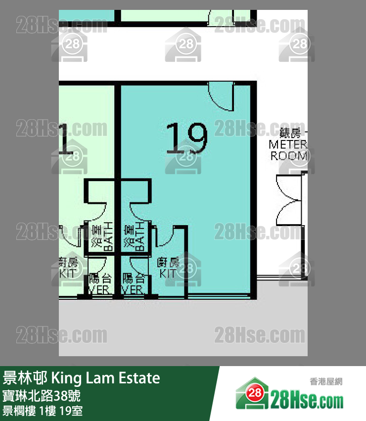 景林邨 景櫚樓1樓 19室 平面圖