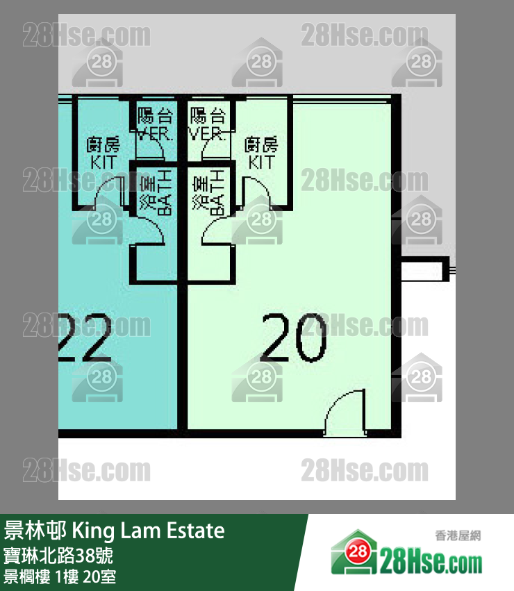 景林邨 景櫚樓1樓 20室 平面圖