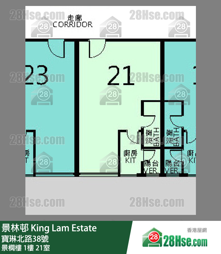 景林邨 景櫚樓1樓 21室 平面圖