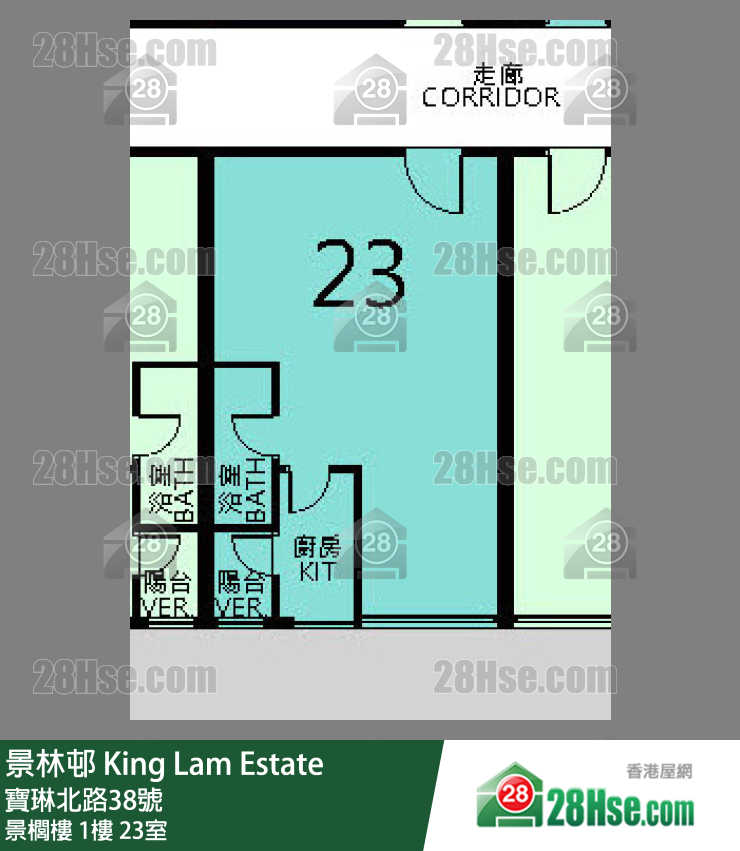 景林邨 景榈楼1楼 23室 平面图