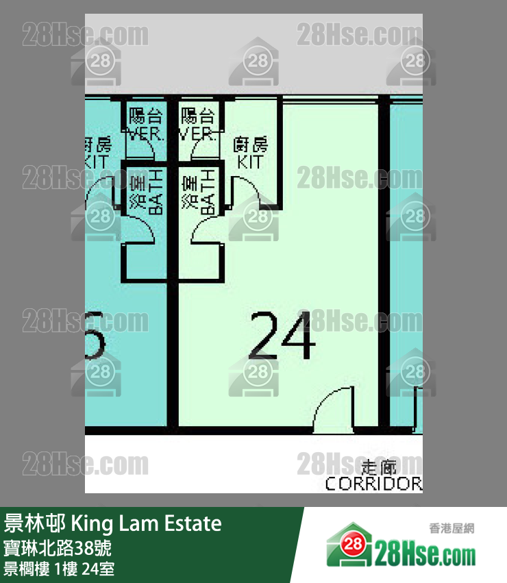 景林邨 景櫚樓1樓 24室 平面圖