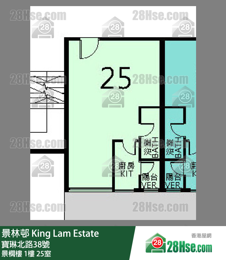 景林邨 景櫚樓1樓 25室 平面圖