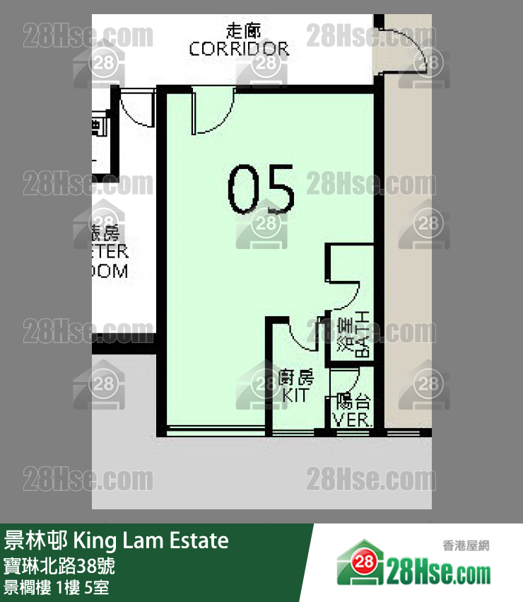景林邨 景櫚樓 1樓 5室 平面圖