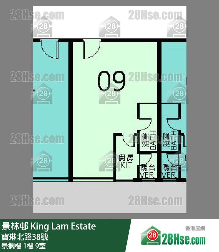 景林邨 景櫚樓1樓 9室 平面圖