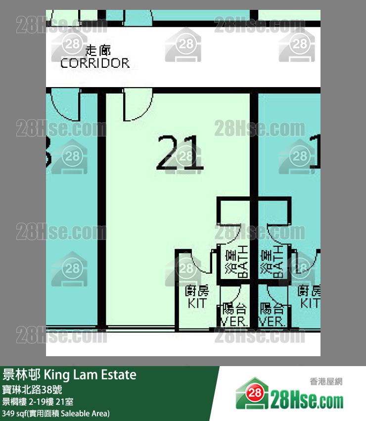 景林邨 景櫚樓4樓 21室 平面圖