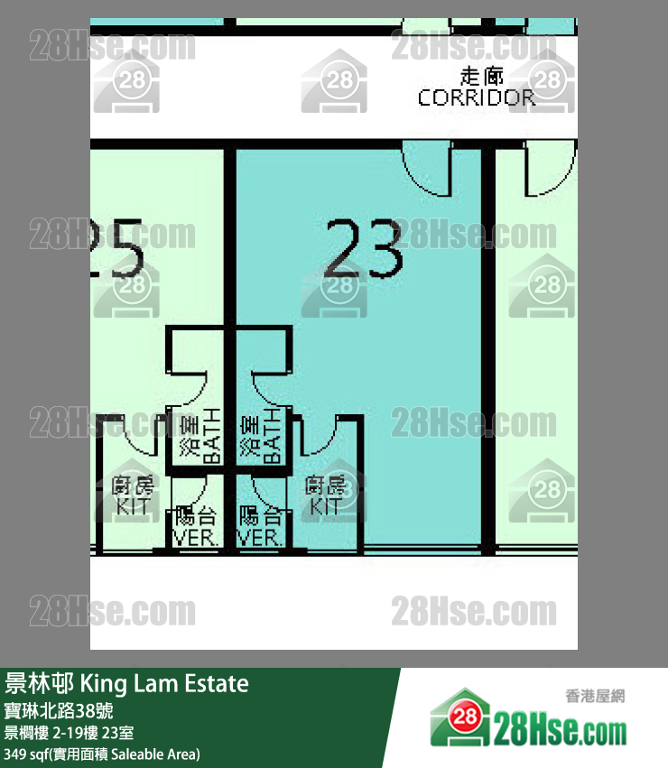 景林邨 景櫚樓 16樓 23室 平面圖