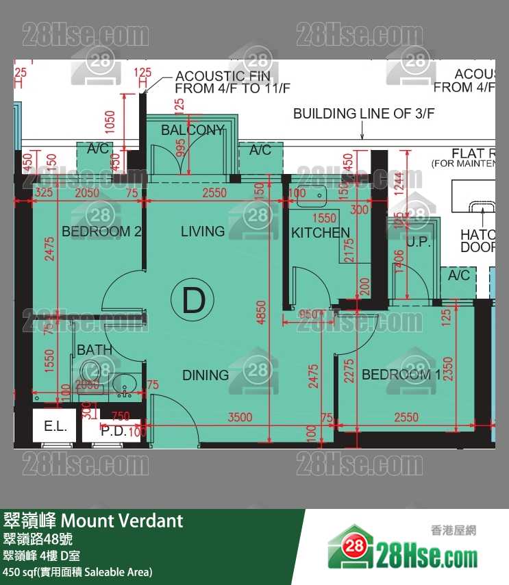 翠岭峰 翠岭峰 4楼 D室 平面图