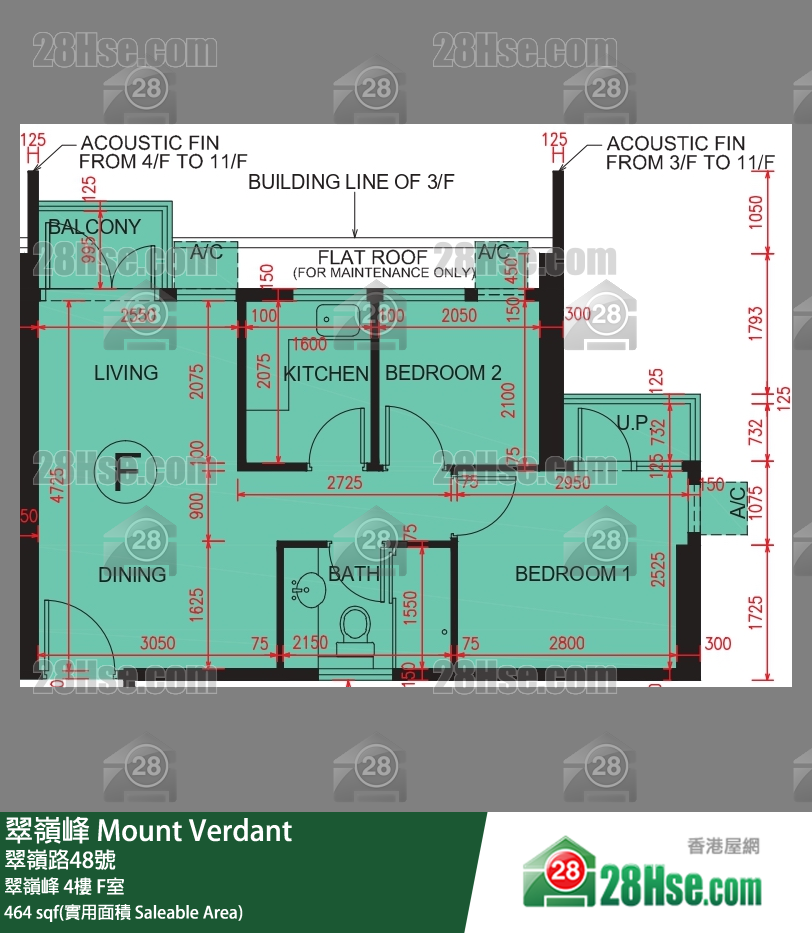 翠岭峰 翠岭峰 4楼 F室 平面图