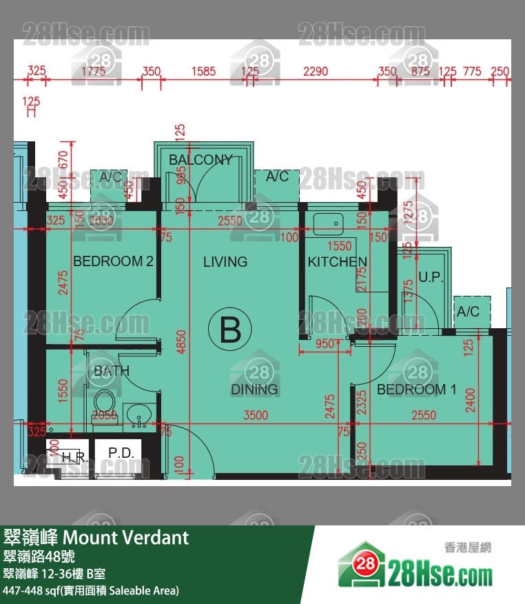 翠岭峰 翠岭峰 24楼 B室 平面图