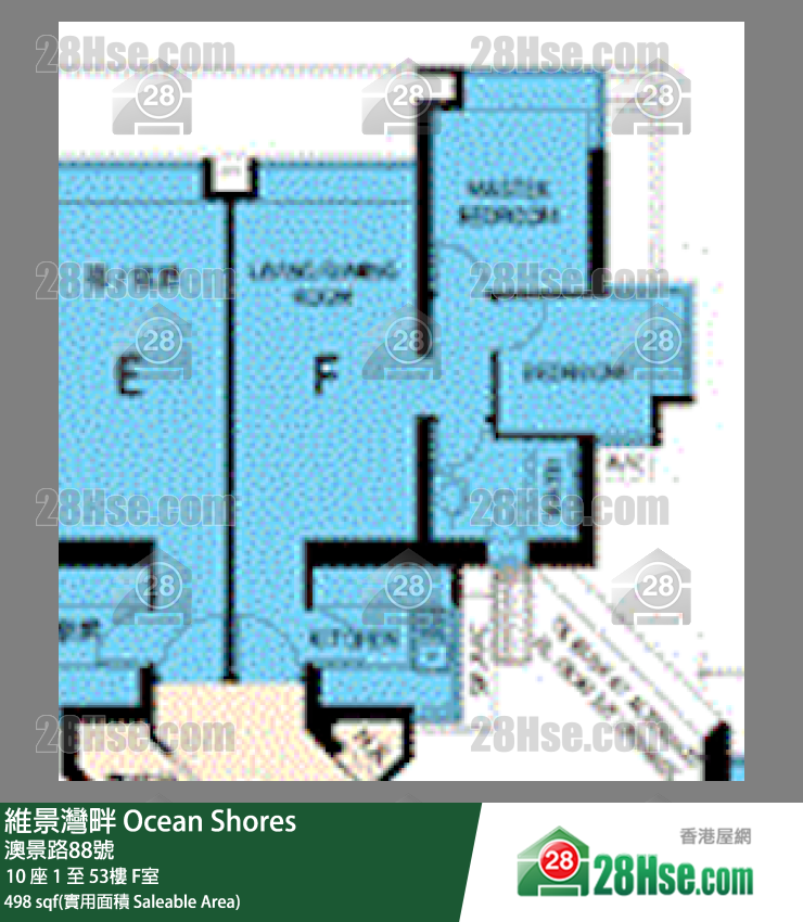 維景灣畔 10 座 38樓 F室 平面圖