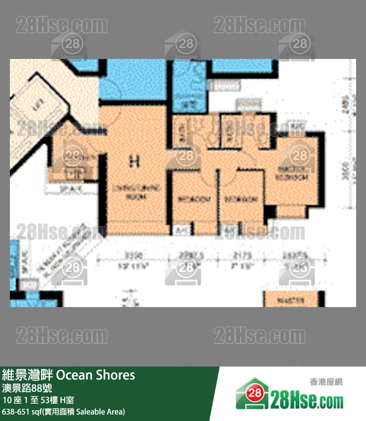 維景灣畔 10 座9樓 H室 平面圖