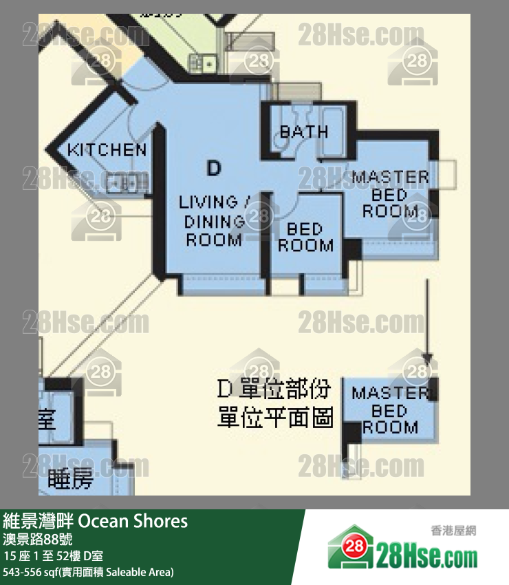 维景湾畔 单位平面图(由 28Hse 提供)