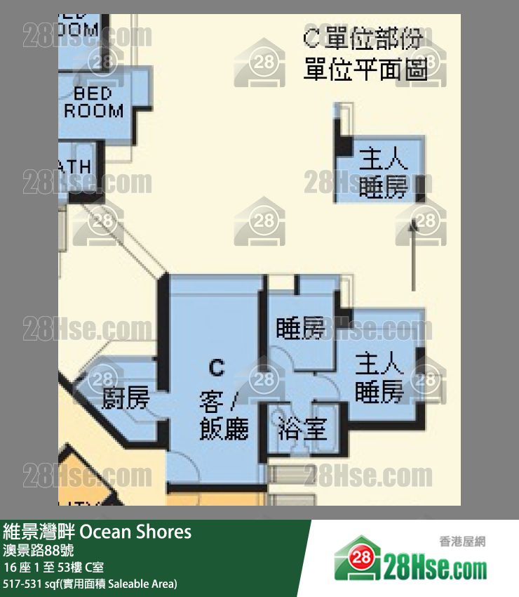 Ocean Shores Unit FloorPlan (Provided by 28Hse)