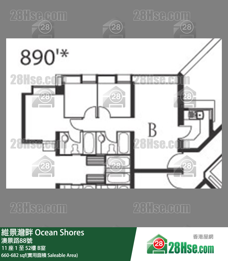 Ocean Shores Unit FloorPlan (Provided by 28Hse)