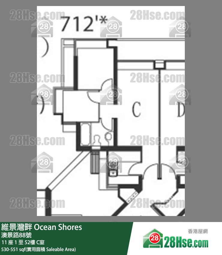 Ocean Shores Unit FloorPlan (Provided by 28Hse)