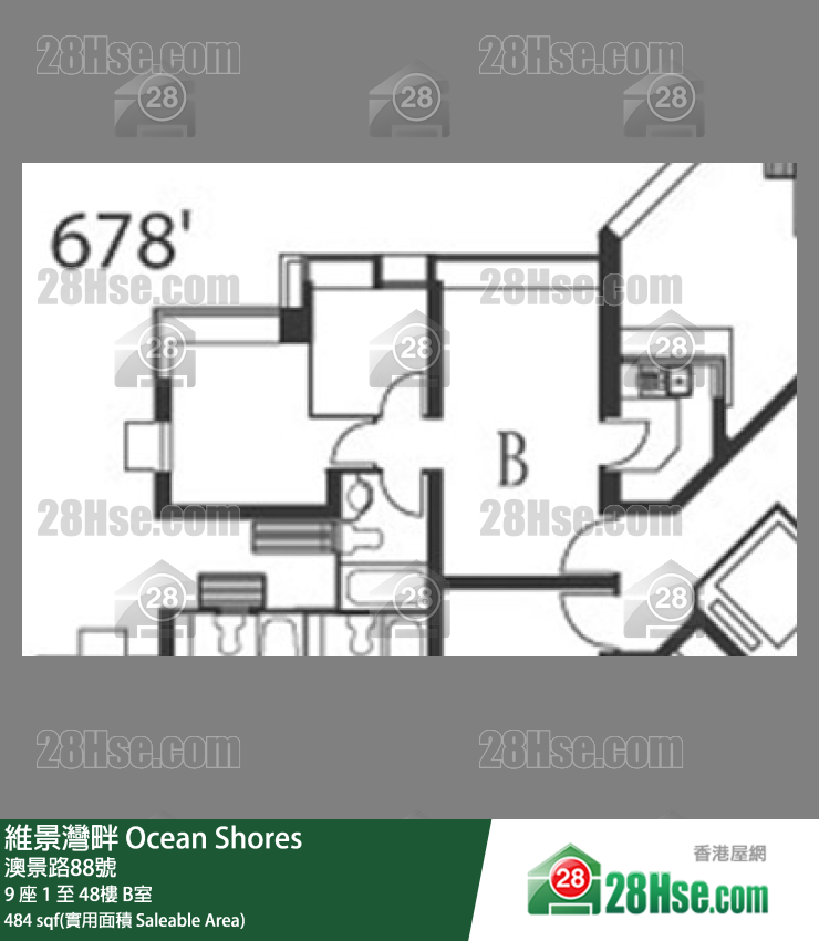 維景灣畔 9 座29樓 B室 平面圖