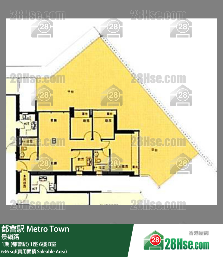 都會駅 1期 (都會駅)1座6樓 B室 平面圖