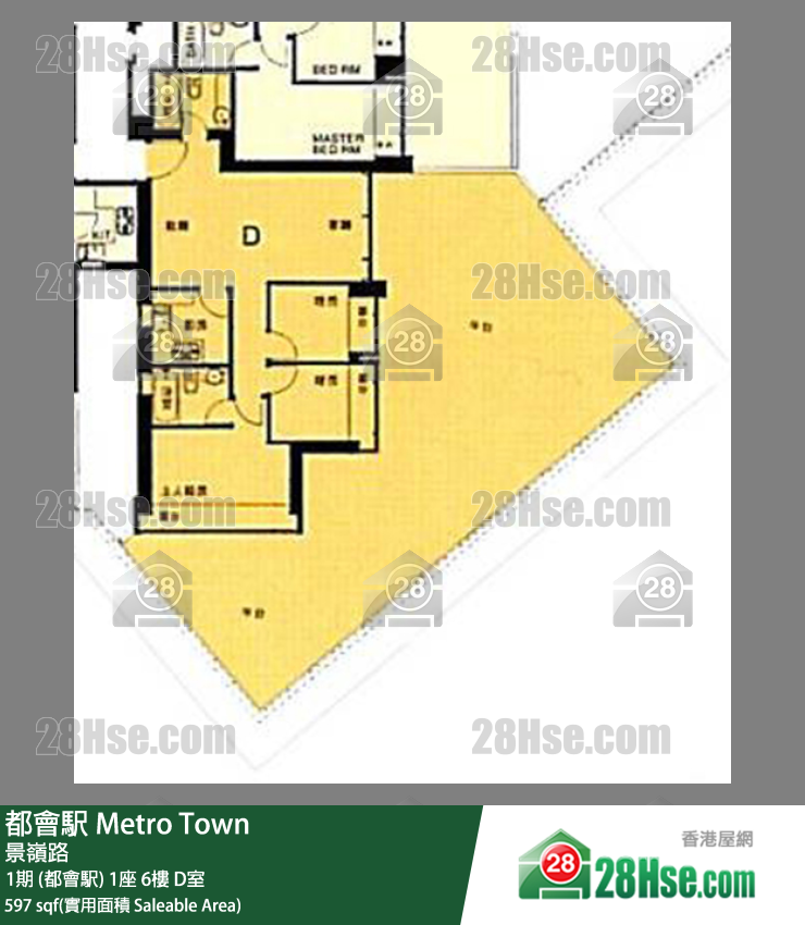 都會駅 1期 (都會駅)1座6樓 D室 平面圖