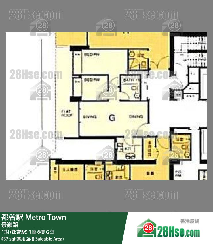 都会駅 1期 (都会駅)1座6楼 G室 平面图