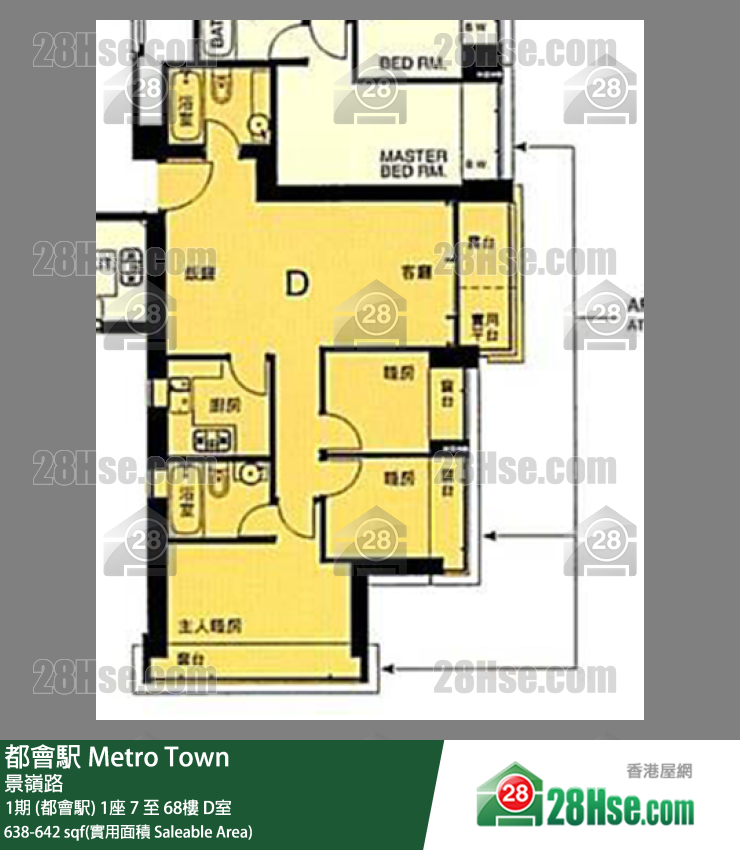 都会駅 单位平面图(由 28Hse 提供)