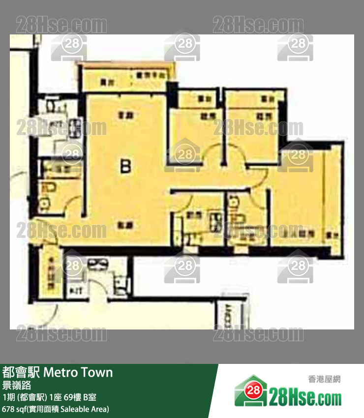 都會駅 1期 (都會駅)1座69樓 B室 平面圖